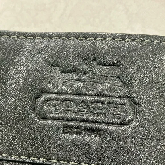 Vintage Coach Black Leather Shoulder Bag W/ Gold Tone Hardware W/Dust bag- EUC
